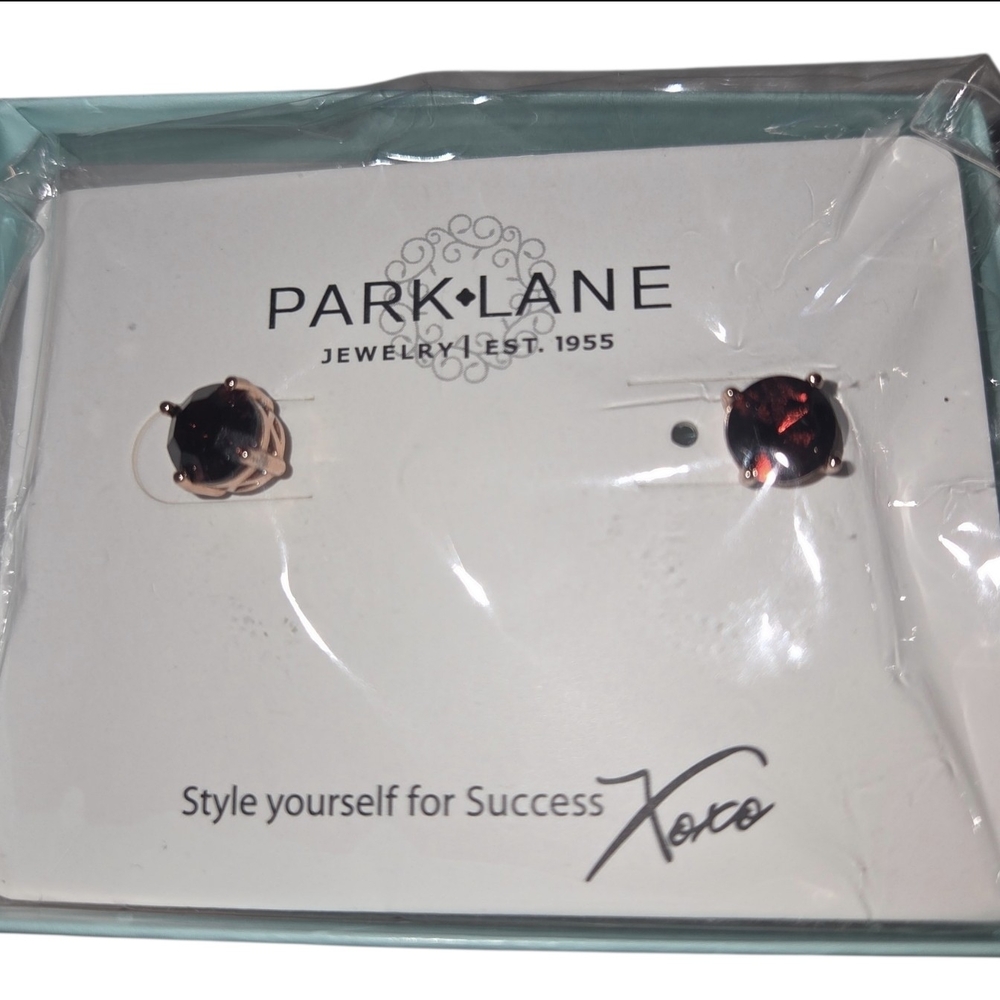 Park Lane Deep Red Gemstone Earrings
